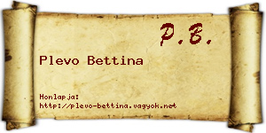 Plevo Bettina névjegykártya